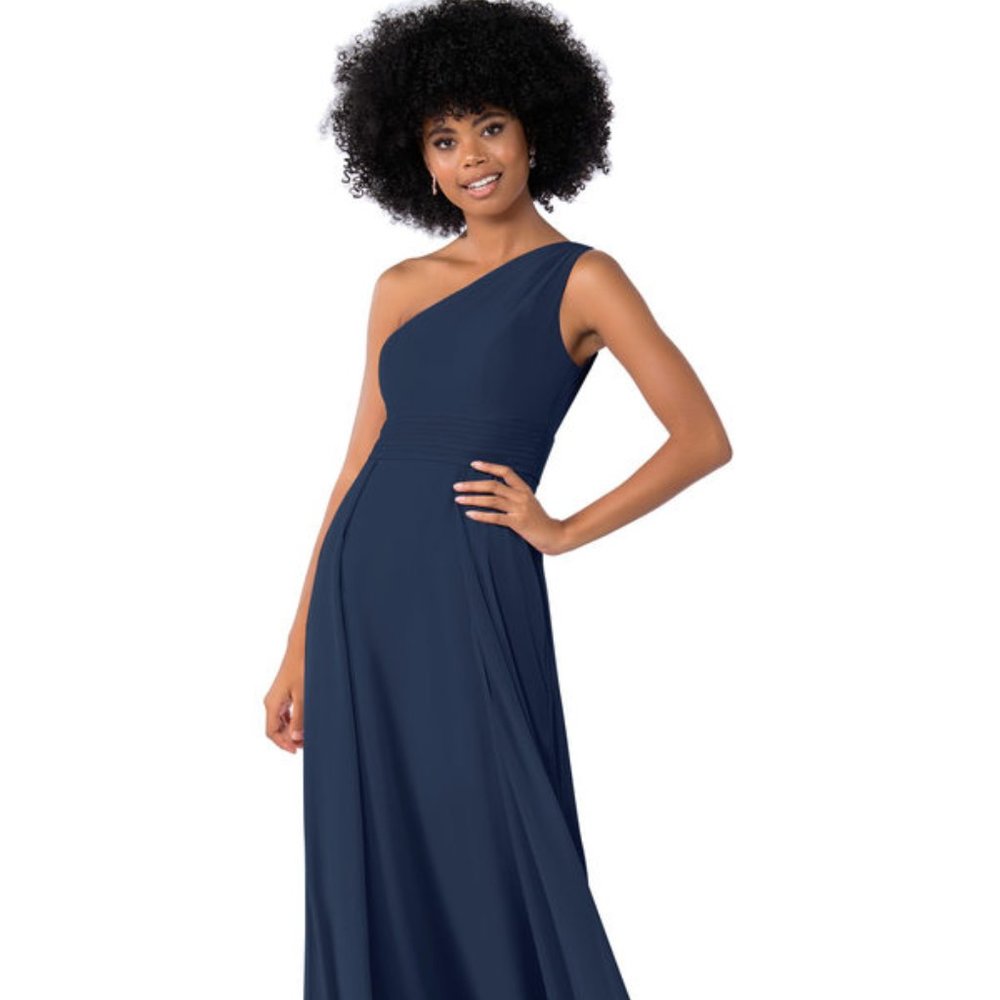 Azazie Dallas Dark Navy Bridesmaid Dress - Sz 4